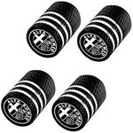 Zelux 4pcs Automotive Car Tires Wheels Valve Stems Black Pattern Caps Cover with Logo Universal Fit for Car SUV Truck Pickup RV Motorcycle Motorsport Racing (Alfa Romeo, Black)