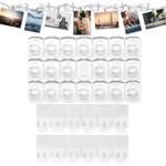 Indoor Mini Light Clips with Adhesive Strips, 120pcs Clear Wall Clips Damage Free Removable Command Hooks for Fairy Lights Finisher Wire Clamp Transparent for Hanging Lights Decor and Cables