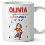 MUGFFINS Personalised Mug for Sister in Law - in English - You are Super! - Funny Custom Gift - Ceramic 11oz Mug