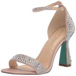 Betsey Johnson Women's Dani Heeled Sandal, Rhinestone, 8