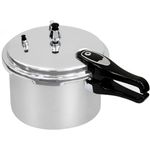 3.5 Litre Pressure Cooker for Kitchen & Catering, Aluminium + Stainless Steel, Suitable for all Hob Types Including Induction Hob - Silver