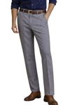 Louis Philippe Men Grey Solid Flat Front Formal Trousers