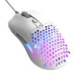 Glorious Model O Eternal Ultralight RGB Gaming Mouse - Wired - 55g Lightweight - Customizable RGB Lighting - 6 Programmable Buttons - Symmetrical Design - 12K DPI Optical Sensor - PC/Mac - White