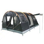 skandika Gotland Family 4 Person Tent with Stitched Bottom and 5000 mm Waterproof (Grey/Orange)