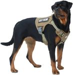 AUROTH Tactical Harness for Large Dogs No Pull Adjustable Pet Harness Reflective K9 Working Training Easy Control Military Service Pet Vest Army Yellow XL