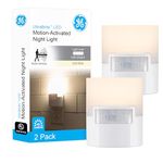 GE Enbrighten LED Night Light, Motion Sensor, 2 Pack, Plug-in, 40 Lumens, Soft White, UL Listed, Ideal for Bedroom, Nursery, Bathroom, Kitchen, Hallway, 46632, 2