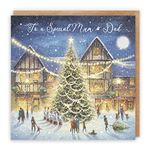 Hunts England - Mum And Dad Luxury Christmas Card - 'Christmas Eve' - To A Special Mum & Dad - Milo's Gallery Collection - Christmas Wording Inside - From Son/Daughter