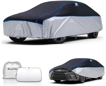 Hail Protector Car Cover for Sedan(Length:Length:186"-203") + Gift Windshield Sunshade, Multi-Layered EVA Hail Proof Car Cover, Padded Car Hail Protector Blanket for Camry, Model 3, Accord, K5 etc.