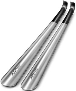 NINEMAX Calzador de Zapatos Largo 2pc,2 Calzador Metalico Resistente 42cm,Fácil de Utilizar,Un Gran Ayudante para Calzarse
