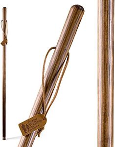 Brazos Straight Pine Wood Walking Stick, Handcrafted Wooden Staff, Hiking Stick for Men and Women, Trekking Pole, Wooden Walking Stick, Made in the USA, 48 Inches, Brown, 4 Foot