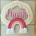 Knot-it-All Personalized Macrame Name Hanging, Custom Name Sign, Kids Name Plate/Nursery Boho Decor for Kids Room/Birthday Gift for Kids (Pink)