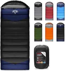 ETGLCOZY 0 Degree Camping Sleeping Bags for Adults, Cold Weather Portable Lightweight Sleeping Bag for Kids Girls Boys with Draft Tubes, 33.5in Wide Fits up to 6ft 6in Tall(Black)