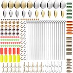 Dr.Fish 200PCs Lure Making Kit for Spinner Baits, Walleye Rig Pompano Rig Bottom Rig Surf Fishing Rig Fishing Terminal Tackles Rig Floats Weights Accessories Spinner Blades Treble Octopus Hooks