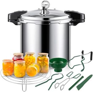 Kritkin 24qt Pressure Cooker for Canning Pressure Canner Supplies Kit, 6 Canning Supplies with Pressure Panner Stainless Steel Steam Rack Gauge for Canning, Silver