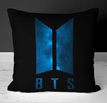 NH10 DESIGNS HD Printed BTS Satin Cushion (12x12) inch Cover with Filler BTS Cushion Birthday Gift for Girls Boys and Home Décor (B17BCV 02)