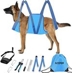 Dog Grooming Hammock, Pet Grooming Harness for Dogs&Cats, Multi Hammock Restraint Bag with Adjustable Grooming Loop/Stainless D-Hooks/Nail Clippers/Trimmer/Nail File for Pet Nail Trimming, Care (M)