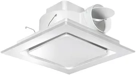 Orsong Bathroom Exhaust Fan 12" Panel Ultra Quiet without Light（10x10 Mount）, 1.0 Sone 130CFM, 4" Duct for Bathroom/Garage/Home
