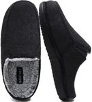 ONCAI Mens Slippers with Arch Support Wool and Cotton-Blend High-Density Memory Foam Felt House Shoes with Indoor Outdoor Rubber Soles