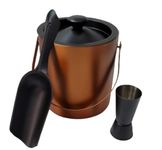 Nooks Stainless Steel Insulated Ice Bucket with Ice Scope and with Ice Tong 1.5Liter | Keeps Ice Cold for 6 h | Great bar Tools for Home bar Accessories, Mini bar, Wine (Medium) (Medium)