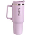 Nestasia GripSip40 Tumbler with Straw & Side Handle 1.2L | Insulated Stainless Steel Sipper Water Bottle for Adults with Dual Flip Opening Sip-Swig Leakproof Lid for Office & Gym (Lilac Haze)