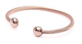 QRay Rose Gold Deluxe Surgical Steel Golf Athletic Bracelet (Small: 6"~7")