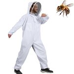 Moontay Cotton Full Body Beekeeping Clothing Veil Hood Hat Clothes Jaket Protective Beekeeping Suit Beekeepers Bee Suit Equipment (XXL)