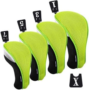 Andux 4pcs/Pack Golf 460cc Driver Fairway Wood Club Head Covers Green