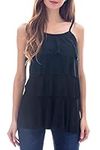 Smallshow Nursing Tank Tops Maternity Shirt Breastfeeding Sleeveless Camisole Black XXL