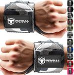 Wrist Wraps (18" Premium Quality) for Powerlifting, Bodybuilding, Weight Lifting - Wrist Support Braces for Weight Strength Training (Camo/White)