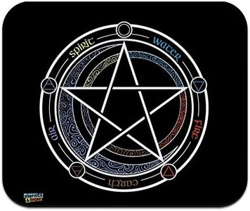 GRAPHICS & MORE Tappetino per il mouse sottile a basso profilo con pentacolo e stella wiccan