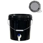 Portable Rain Barrel Water 2.6 gallon Rain Barrel Water Catcher Container with spigots an Rain Barrel Screen (Black)