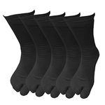 Obssez Men's Calf Length Black Colour Cotton Nylon Thumb Socks (Free Size) (5)