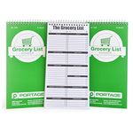 Portage Grocery List Notebook - 4" x 8" Grocery Shopping Notepad - Stay Organized and Never Forget an Item Again - 140 Pages (3 Pack)