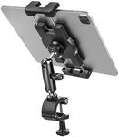 Bike Tablet Mount, Super Stable Bike Motorcycle Tablet Holder with Metal Arm, Scooter Bicycle Phone Mount with 360 Degree Adjustable for iPad Pro Air Mini, iPhone, Galaxy Tab, 4.7 to 12.9" Devices