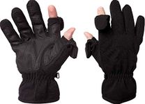 Fishing, Skiing and Photography Gloves. Fold Back Magnet Fastened Finger Tips (Large EU 10)