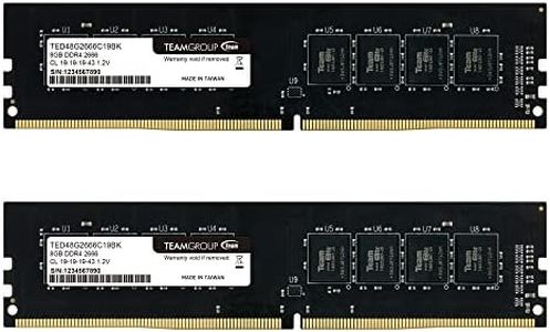 TEAMGROUP Elite DDR4 16GB Kit (2 x 8GB) 2666MHz (PC4-21300) CL19 UDIMM 288 Pin Desktop Memory - TED416G2666C19DC01