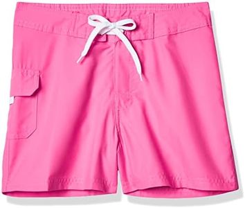 Kanu Surf Girls' Sassy UPF 50+ Quick Dry Beach Coverup Boardshort, Sassy Neon Pink Solid, 12-14