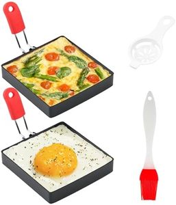 Suqare Egg Rings for Frying Eggs, 2pcs 4” Square Egg Mold Ring Stainless Steel Fried Egg Cooker Ring Non-Stick Egg Sandwich Mold Pancake Mold Rings for Griddle Breakfast Sandwiches Egg Mcmuffins