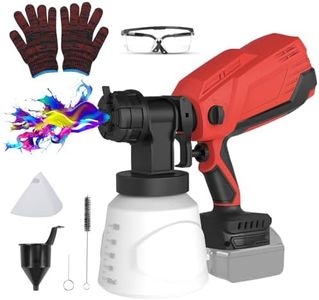 Battery Paint Sprayer Compatible with Milwaukee M18 18 V Battery, Battery Paint Spray Gun with 1000 ml Paint Container, 2 mm Spray Nozzle, 3 Patterns, Cleaning Brush, Funnel, Gloves and Safety Glasses