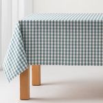 GAMUSI Stain Resistant Tablecloth with Square Vichy Square, Waterproof Cotton, 140 x 140 cm, Water Colour