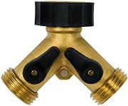 2 Gilmour Brass Dual Hose Y Connector Water Valves & 10 Gilmour Hose Washers 01RW - Garden Watering Manifold - 13