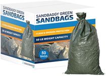 Sandbaggy - Empty Poly Sandbags W/UV Protection - Size: 14" x 26" - Color: Green - Military Grade (50 Bags)