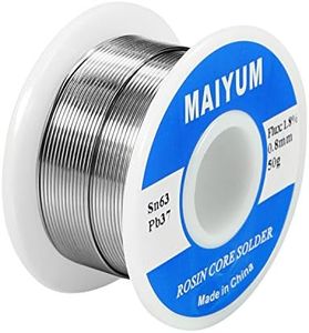 MAIYUM 63-37 Tin Lead Rosin Core Solder Wire for Electrical Soldering (0.8mm 50g)