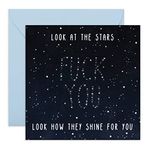 CENTRAL 23 - Funny Birthday Card - 'Look At Stars' - Rude Birthday Card For Brother or Sister - Happy Birthday for Him or Her - Comes with Fun Stickers