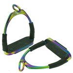 YNR® Flexi Safety Stirrups Horse Riding Bendy Irons For Equestrian Saddles Tack 4.75 (Titanium)