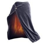 USB Heated Shawl Portable Usb Heated Blanket USB Electric Heated Blanket Portable Shawl Heating Blanket For Home Office Outdoor Machine Washable (Grey)