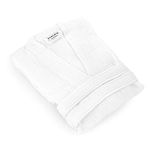 FOR SUSTAINABLE LIFE Muslin Unisex Bathrobe,Turkish 100% Cotton,Soft, Absorbent, Natural Garment Wash (White, Large/X-Large)