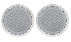 Rockville 2 CC80T White 8" Commercial 70v Ceiling Speakers for Restaurant/Bar