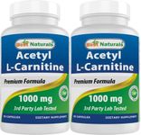 Best Naturals Acetyl L-Carnitine 1000 mg 60 Capsules (60 Count (Pack of 2))