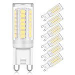 YUIIP LED G9 Light Bulbs 4W (40W Halogen Equivalent) 400LM Daylight White 6000K AC 110V-130V Bulb G9 Ceramic Base Bulbs Non-Dimmable for Home Lighting 6 Pack